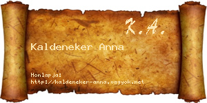 Kaldeneker Anna névjegykártya